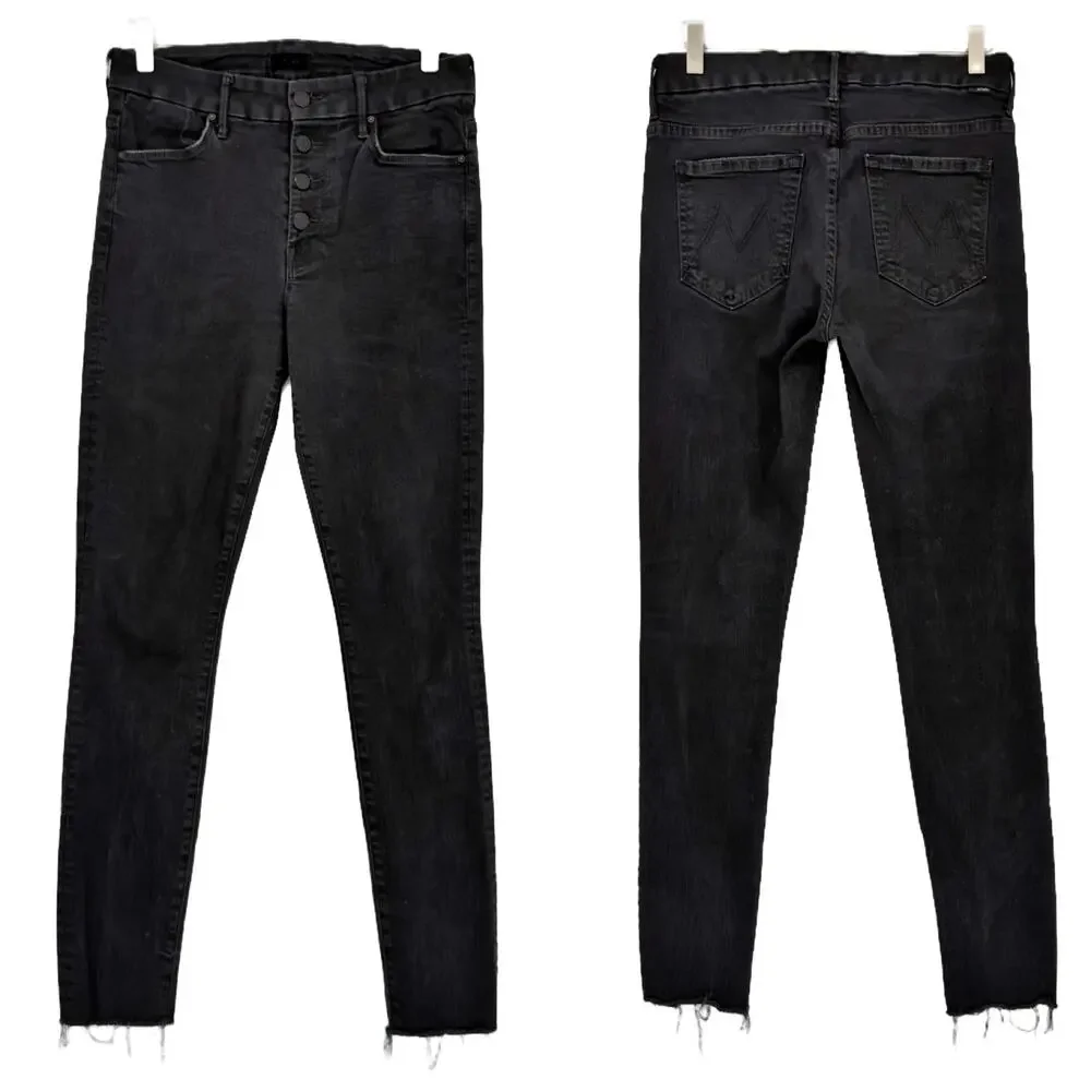 MOTHER The Pixie Ankle Fray Skinny Jeans in Not Guilty size 28